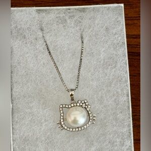 Hello Kitty Pearl 925 Silver Pendant Necklace